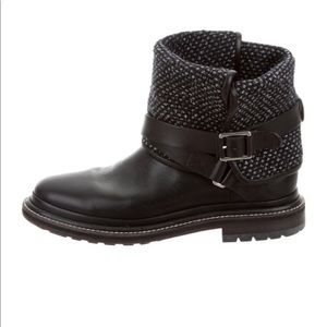 Chanel 2015 Tweed Fold-Over Ankle Boots 7.5